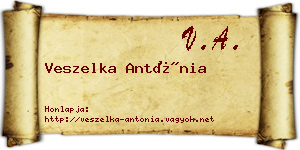 Veszelka Antónia névjegykártya